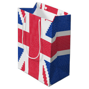 Original cross-stitch design Union Jack Medium Gift Bag