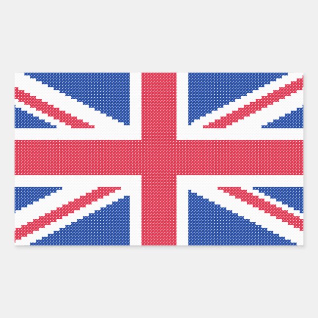 Original cross-stitch design Union Jack Rectangular Sticker (Front)