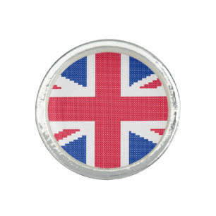 Original cross-stitch design Union Jack Ring