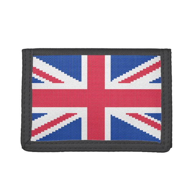 Original cross-stitch design Union Jack Tri-fold Wallet (Front)