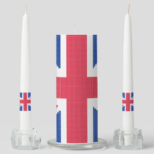 Original cross-stitch design Union Jack Unity Candle Set