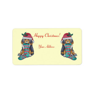 original cute christmas puppy dog customizable label