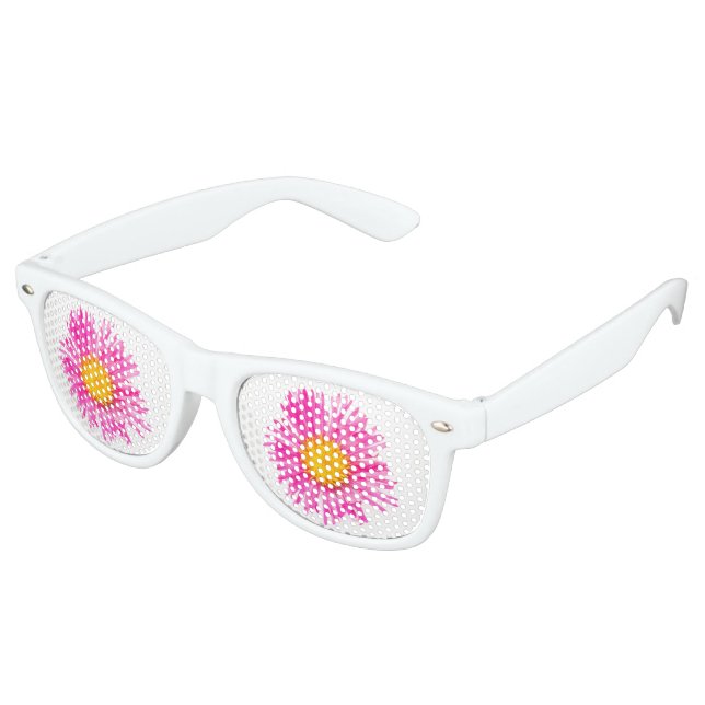 Original cute single PINK FLOWER blossom plant Retro Sunglasses (Angled)