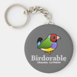 Original Cuteness Gouldian Finch Basic Button Keychain