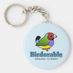 Original Cuteness Gouldian Finch Basic Button Keychain