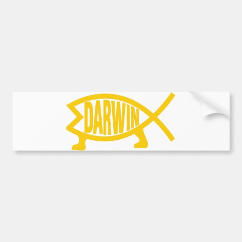 Original Darwin Fish Mustard Bumper Sticker