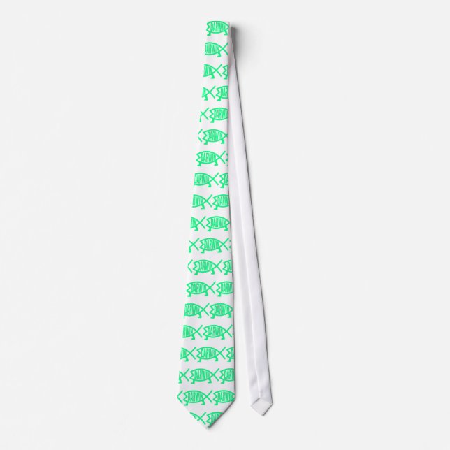 Original Darwin Fish (Seafoam) Neck Tie (Front)