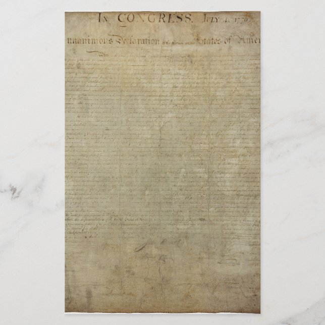 Original Declaration of Independence Stationery (Front)
