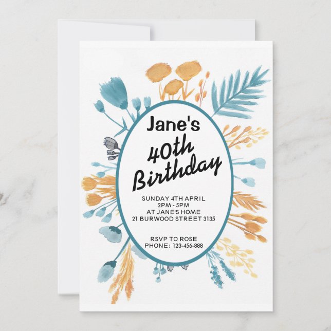 Original Design Birthcard Invitation (Front)