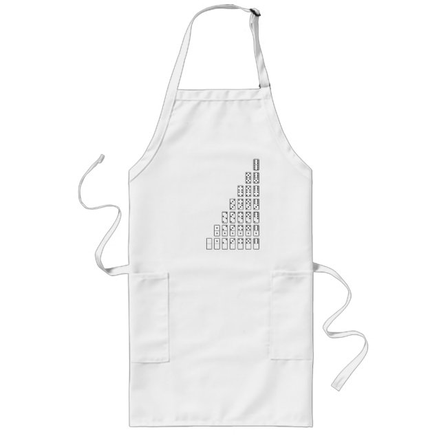 Original design black and white Domino symbols Long Apron (Front)