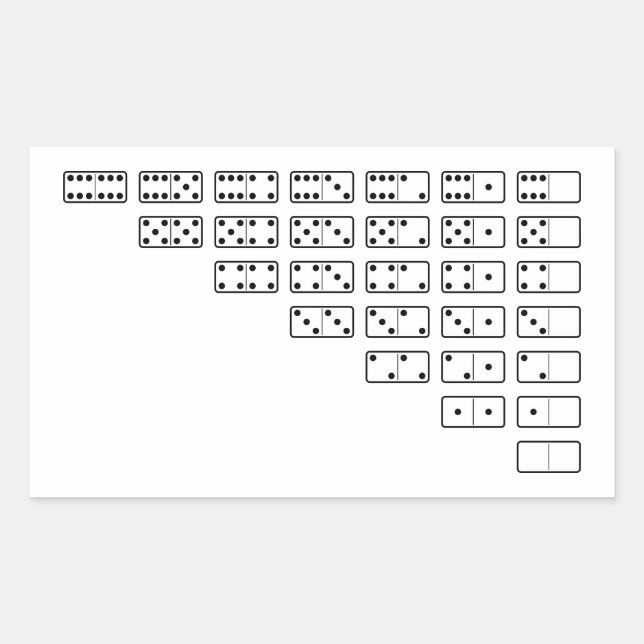 Original design black and white Domino symbols Rectangular Sticker (Front)