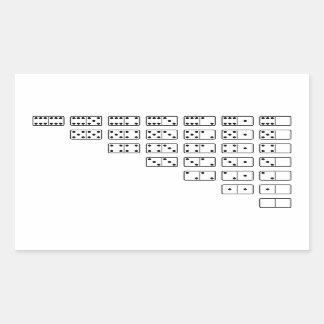 Original design black and white Domino symbols Rectangular Sticker