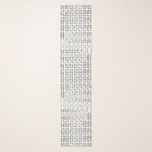 Original design black and white Domino symbols Scarf