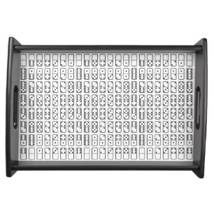 Original design black and white Domino symbols Serving Tray
