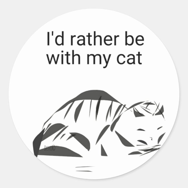 Original Design Cat Love Sticker (Front)