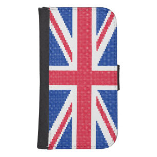 Original design Cross-stitch Union Jack Wallet Phone Case For Samsung Galaxy S4