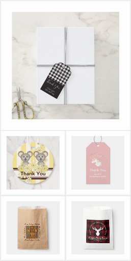 Original Design Favor Bags and Gift Tags