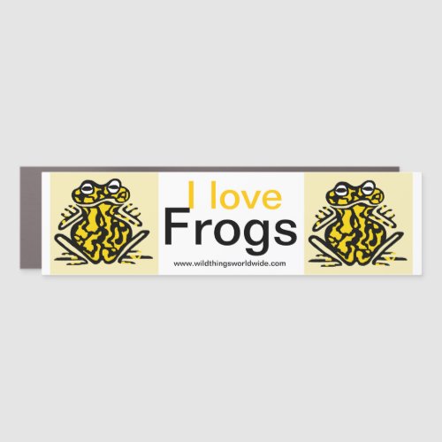 Original design _ I love FROGS_ car magnet