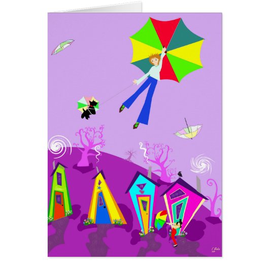 Original Digital Art Card, "In the Wind" Cards (Front)