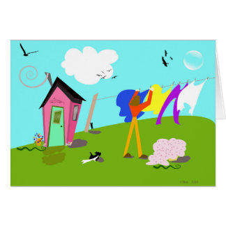 Original digital artwork "Laundry Helper" Cards