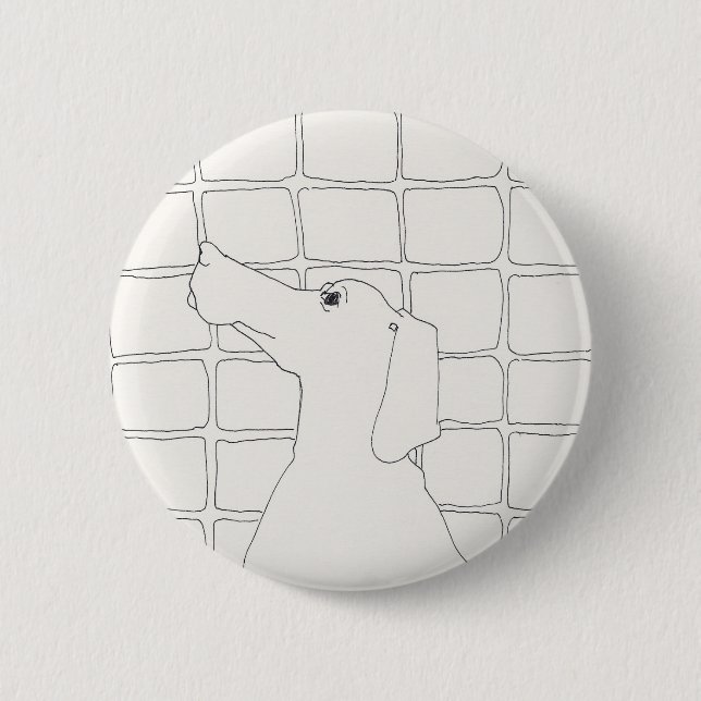 Original Dog Drawing Chinese Dog Year 2018 Button (Front)