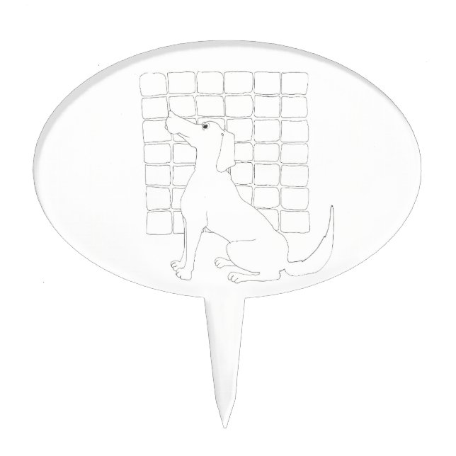 Original Dog Drawing Chinese Dog Year 2018 Cake Topper (Front)