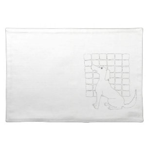 Original Dog Drawing Chinese Dog Year 2018 P Cloth Placemat