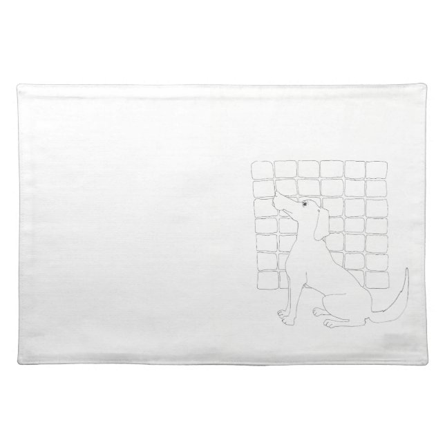 Original Dog Drawing Chinese Dog Year 2018 P Cloth Placemat (Front)