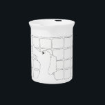 Original Dog Drawing Chinese Dog Year 2018 pitcher<br><div class="desc">Original drawing of a dog with tiles as background. Design on ceramic pitcher.  Matching products for home,  accessories,  clothing,  baby and more...  Perfect for Chinese Dog Year 2018 or birthday (people born in Dog Year).</div>