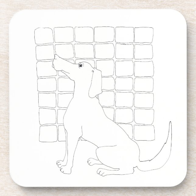 Original Dog Drawing Chinese Dog Year Birthday GC Drink Coaster (Front)
