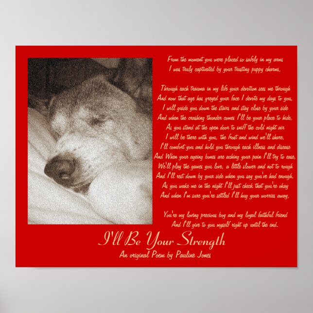 original dog pet sympathy original old dog poem poster (Front)
