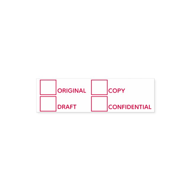Original Draft Copy Confidential 4-in-one red Self-inking Stamp (Design)