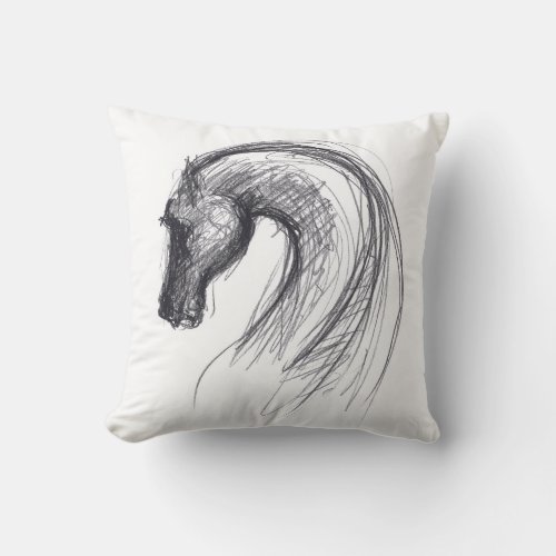 Original Drawing 1 Horse Year Zodiac Birthday P Throw Pillow