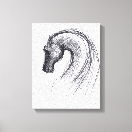 Original Drawing 1 Horse Year Zodiac  Canvas print