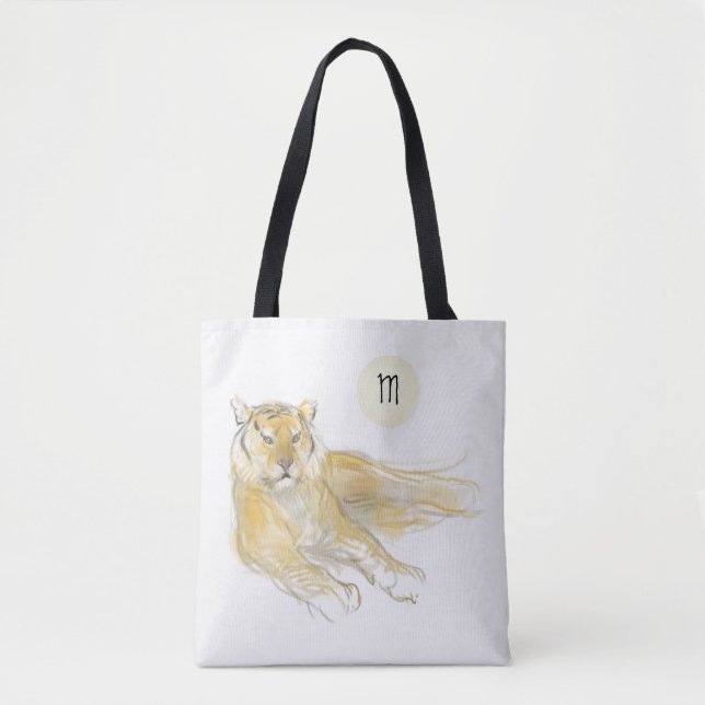 Original Drawing 2 Chinese Tiger Year M Birthday B Tote Bag (Front)