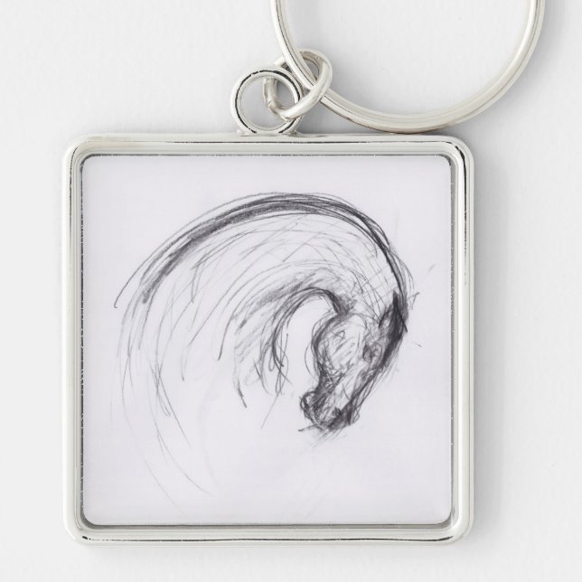 Original Drawing 2 Horse Year Zodiac Keychain (Front)