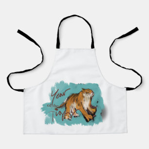 Original Drawing Tiger Chinese New Year AoA4K Apron