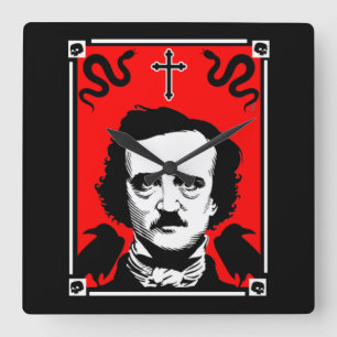 Original Edgar Allan Poe   Square Wall Clock