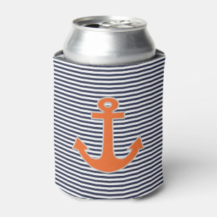 Original Embroidery Anchor Captain Nautical Can Cooler
