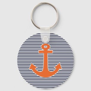 Original Embroidery Anchor Captain Nautical Keychain
