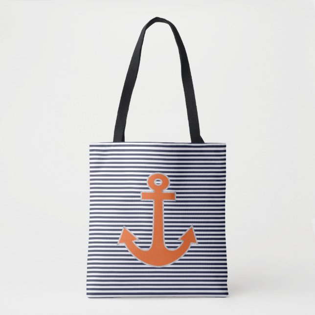 Original Embroidery Anchor Captain Nautical Tote Bag (Front)