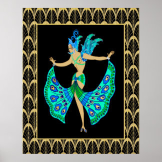 Original ERTE Costume Design - re-colored Poster