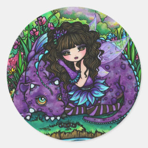 Original Fairy & Dragon Fantasy Art Stickers