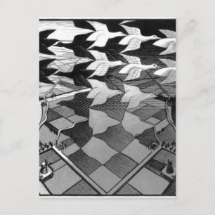 Original famous draw "day and night" postcard