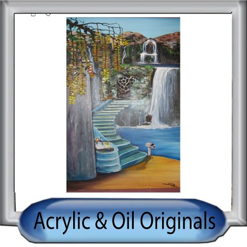 Original fantasy oil painting  acrylic print