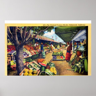 Original Farmer's Market, Hollywood, California Poster