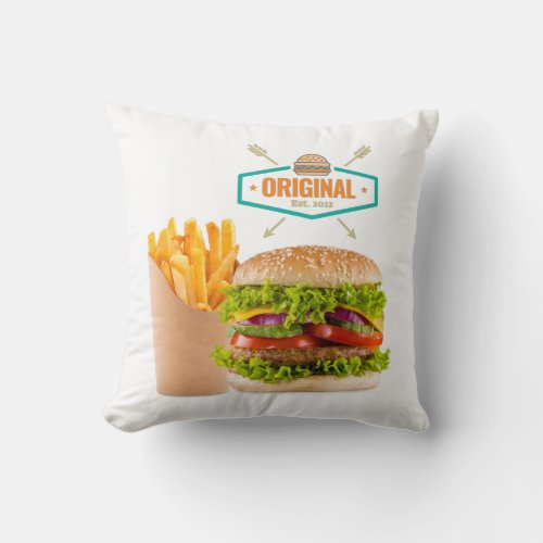 Original fast food design throw pillow