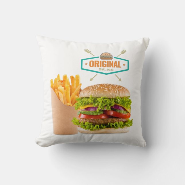 Original fast food design. throw pillow (Front)