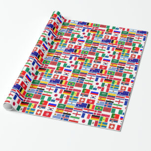 Original FOOTBALL SOCCER TEAM FLAGS 2018 pattern Wrapping Paper
