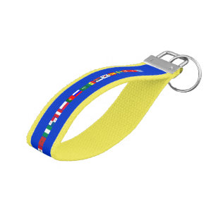 Original FOOTBALL SOCCER TEAM FLAGS 2018 pattern Wrist Keychain